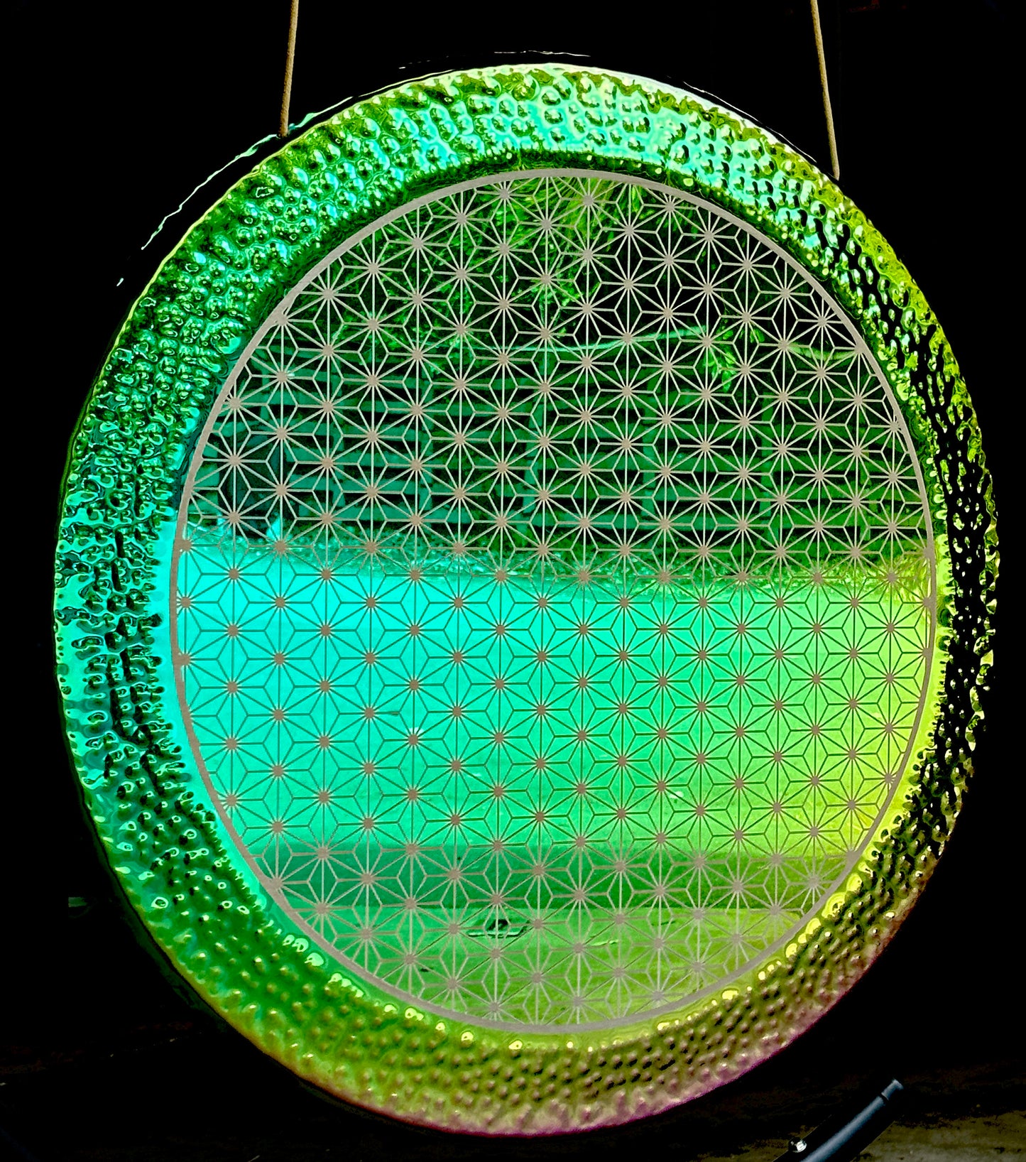 36" Emerald Green Asanoha Gong