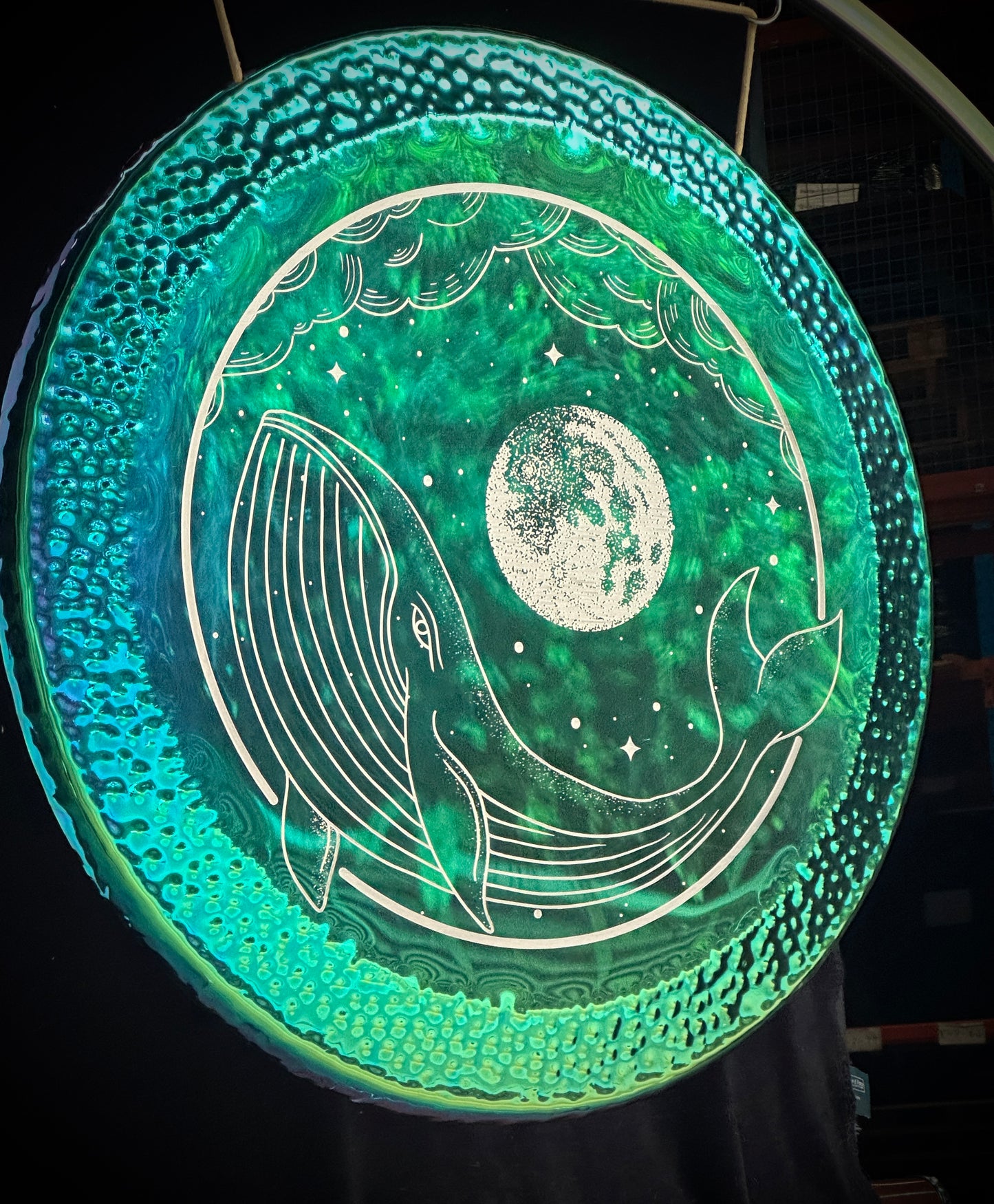 34" Emerald Whale Moon Gong