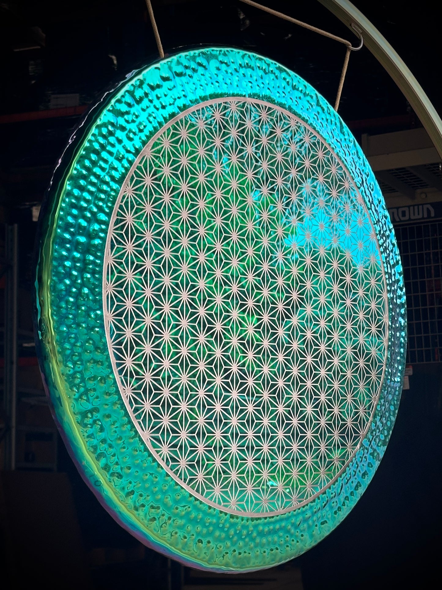 34" Emerald Green Asanoha Gong